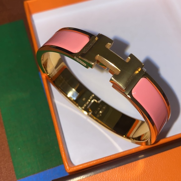 NEW HERMÈS CLIC H BRACELET PINK - Picture 5 of 17